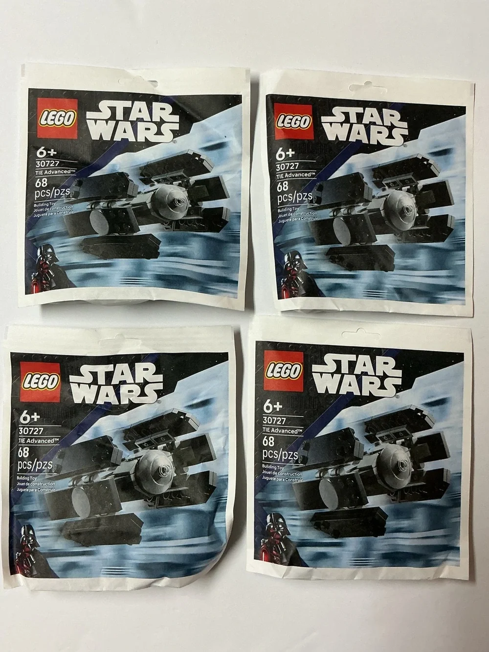 A lot of 4 LEGO Star Wars TIE Advanced Mini-Build 30727